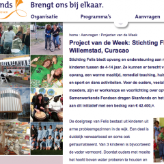 Stichting Felis is bij het Oranje fonds project van de week
