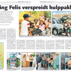Artikel in Antilliaans Dagblad: Stichting Felis verspreidt hulppaketten